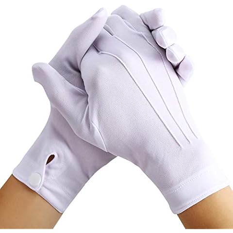 Handschuhe für Smoking/Frack, Schmuck-Inspektion, mit Ziernähten 2 Paar (Nylon, 25,5 cm) Cover