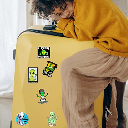 Tofficu 150 peças garrafas de festa OVNI decalque artesanato autocomputador motocicleta caderno ades