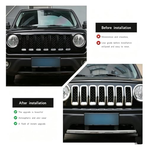 Rejilla de radiador Jeep Patriot 2011-2016: parrilla delantera cromada de carreras 4