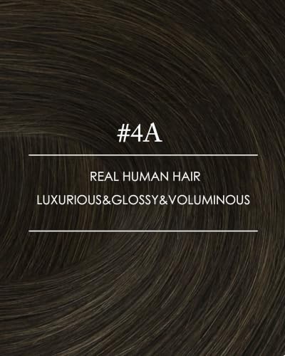 Image of YoungSee Ash Brown Clip in Hair Extensions Real Human Hair, Straight Hair Extensions Clip ins Dark Ash Brown, Invisible Clip in Extensions for Natural Look, 16In 120G 7Pcs Add Volume