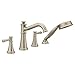 Moen T9024BN Belfield Two-Handle Diverter Roman Tub Faucet Includes Hand Shower, Valve Required, Brushed Nickel