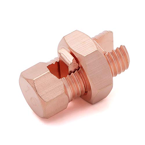 fuzbaxy10pcs solid copper split bolt connectorground wire clamp-6awg