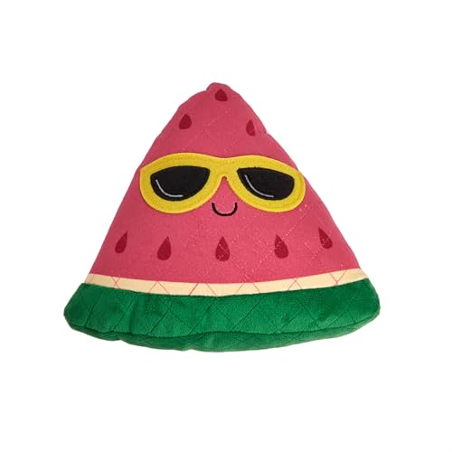 Image of BarkButler x FOFOS Summer Watermelon Dog Toy - Tough Plush & Squeaky Toys for Dogs, Dog Toys for Large Dogs (5-30kgs) - Pink