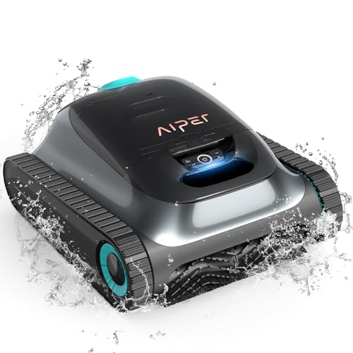 41ygQG s19L AIPER Robot de Piscine Fond et Parois, Scuba S1 Robot Aspirateur Piscine sans Fil, Nettoyage Périodique, Conception Durable des Chenilles, Autonomie de 150 Minutes pour Piscines Enterrées jusqu'à 150㎡