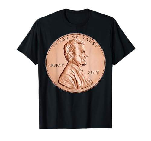Penny Lincoln USA Coin 1 Cent 2019 America United States USA T-Shirt