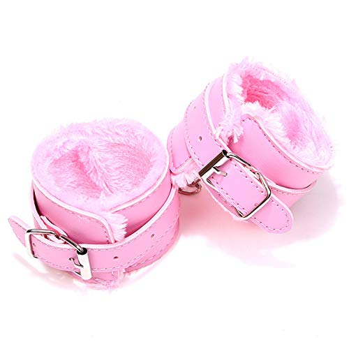 image for COLORFUL BLING 2021 New Fluffy Wrist Leather Handcuffs Bracelet Soft P