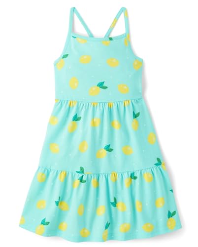 The Children's Place,Girls,Casual Sleeveless Tiered Dresses,Mint Tint,Large