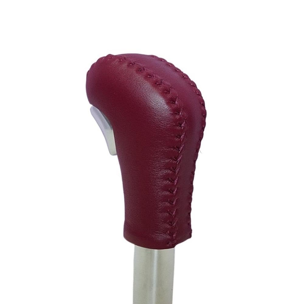 HYASDBWE Leather Gear Shift Knob Trim Non-Slip Cover for Porsche Cayenne 2010-2017 Gear Shift Cover Gear Shifter Parts(Dark red)