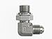 Brennan Industries 7202-06-08-NWO-FG Forged Steel 90 Degree Elbow Conversion Adapter Fitting, 9/16"-18 Male JIC x 1/2-14 Male BSPP Swivel Adjustable