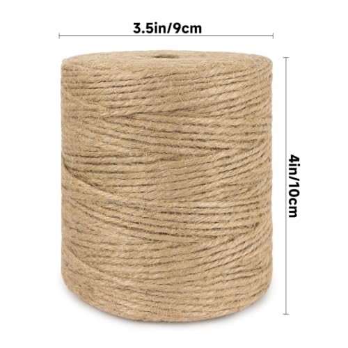 Image of KINGLAKE Natural Jute Twine String - 656 Feet 3mm Twine String for Crafts