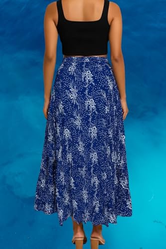Image of Premium Long Skirt | Stylish Long Crushed Cotton & Unique Prints | Floor Length Skirt for Women | Elastic Waist Premium Maxi Skirt - Comfortable Casual Wear