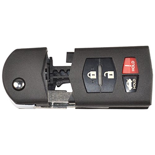 Carcasa plegable para llave Mazda 6 de 4 botones compatible con modelos de 2003 a 2013 3