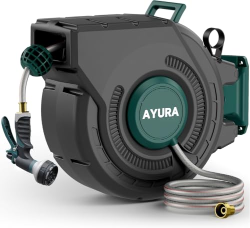 1/2" x 100' AYURA Retractable Garden Hose Reel - image 1