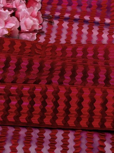 Image of Cortina Polyster Transparent Curtain Set |Long Door Installation | Bedroom Living Room Kids Room | 9 Feet Window Curtain Pack of 1 | Red