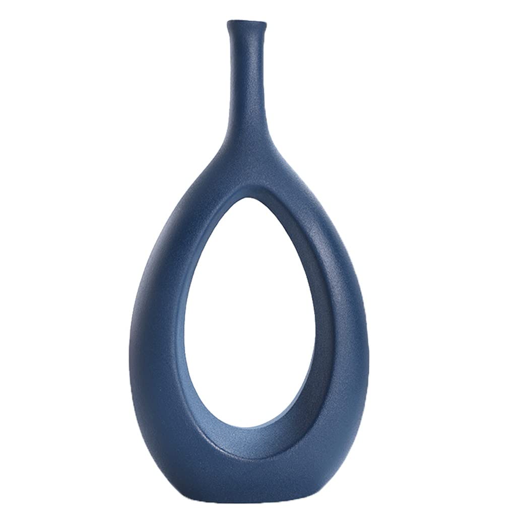 Ceramic vase， Ceramic Hollow Oval Vase, Modern Nordic Decorative