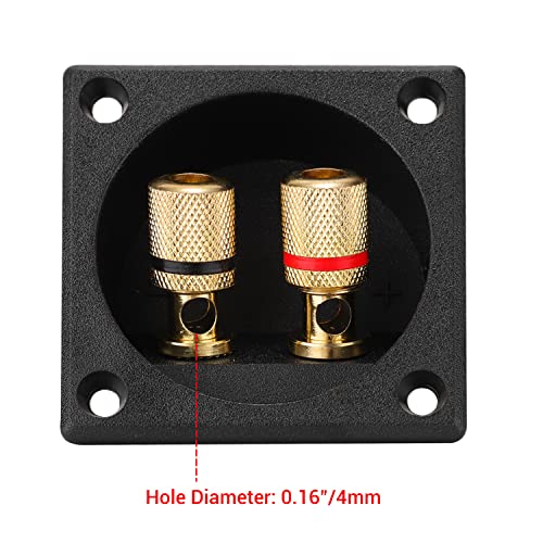 image for Facmogu 2PCS 2.2 Inch Square 2-Way Speaker Box Terminal Cup with Banan