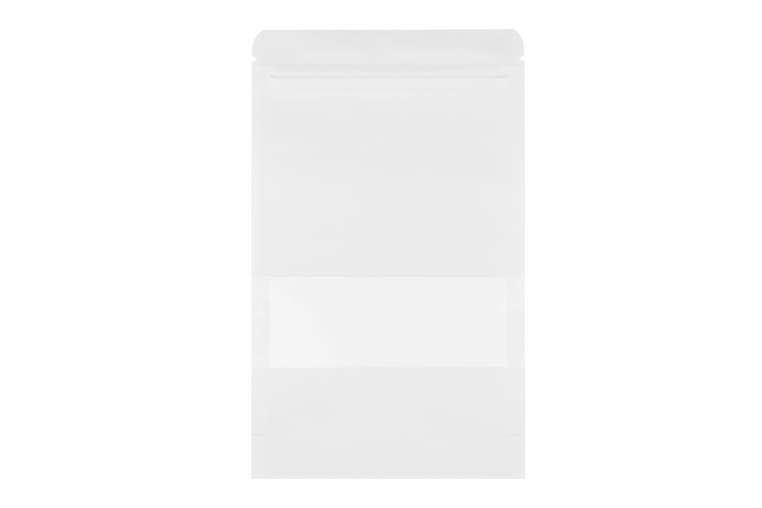 Evergreen Goods 50 White Kraft Paper Bags 120x200mm | with Matte Window & Tear Notch | Grip Seal Zip Lock & Moistureproof | Splashproof Stand-Up Food Storage | Gifts for Valentine & Multipurpose use