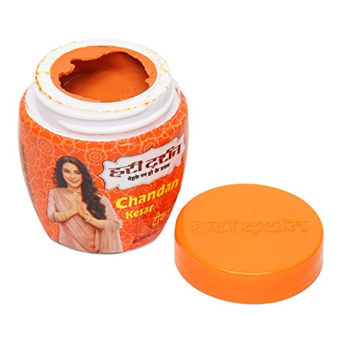 Hari Darshan Pure Kesar Chandan Tika | Traditional Sandalwood Kesar Tilak for Puja Havan & Daily Rituals | Long-Lasting Fragrance & Smooth Application for a Divine Experience Pack of 6 (40gm Each)