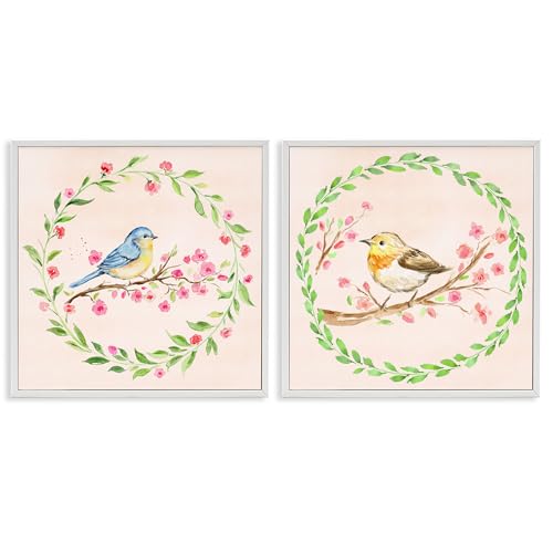 Couronne d'oiseaux Stupell Industries : l'esprit poétique du printemps pour sublimer votre chambre