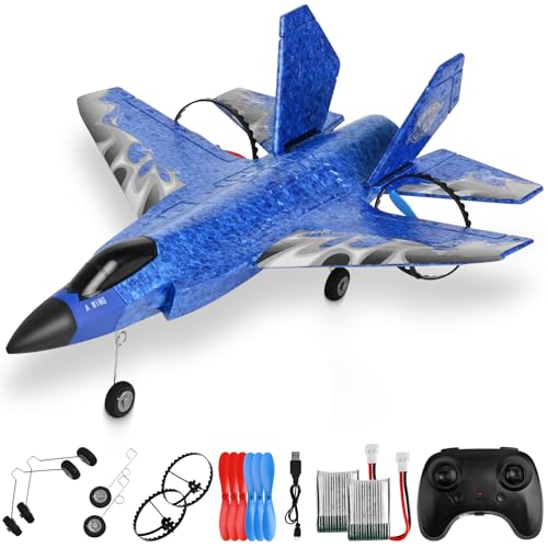 Gordengdy Rc Airplane F35 Foam Rc Glider, 2.4Ghz-6 Axis Gyro rc Fighter with Led Lights and Two...