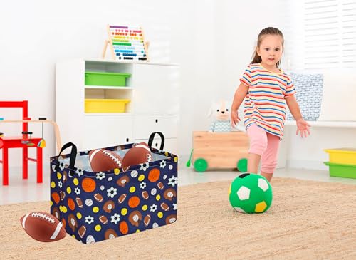 Image of MAIZMZ Kids Hamper Storage Bins Organizer Toy Box Laundry Basket Large Canvas Collapsible Chest for Home /Dorm /Kitchen /Pet /Office /Closet /Shelf /Gift Baskets