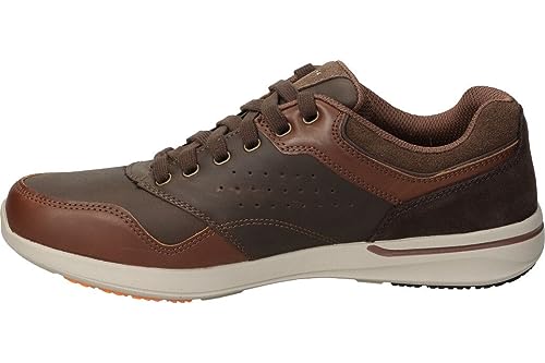 Skechers Men's Relaxed Fit: Elent - Velago Sneaker In Brown, Size 8 | Leather/Synthetic/Textile - 4