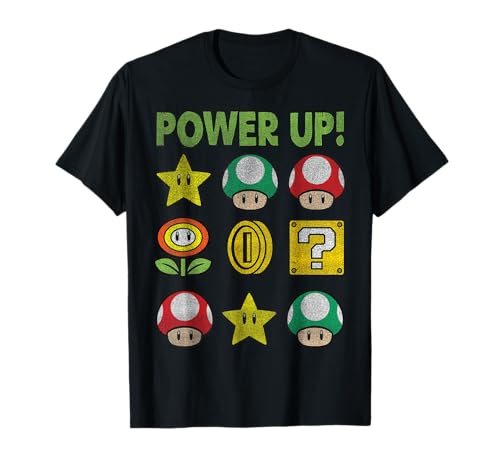 Super Mario Power Up Items Vintage Graphic T-Shirt T-Shirt