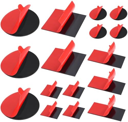 Navona 16Pack Heavy Duty Double Sided Mounting Tape โ Foam Tape, 1 Inch & 2 Inch, Square Rectangle & Round Shapes, Waterproof, Heat Resistant, for Car & Home Decor