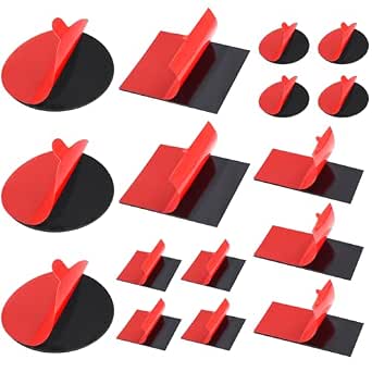 Navona 16Pack Heavy Duty Double Sided Mounting Tape – Foam Tape, 1 Inch & 2 Inch, Square Rectangle & Round Shapes, Waterproof, Heat Resistant, for Car & Home Decor