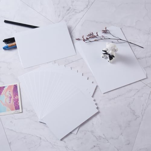 50 folhas de papel cartolina em branco brilhante de 250 g/m² para fazer cartões faça-você-mesmo, car
