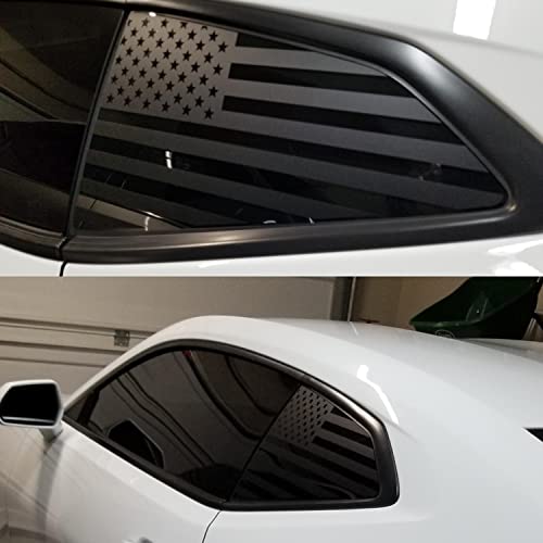 Congcong For Chevy Camaro American Flag Decal Rear Side Window Decal Compatible With Chevy Camaro 2016-2022, Matte Black American Flag Sticker(2 Pieces) (2016-2022) #TOP7