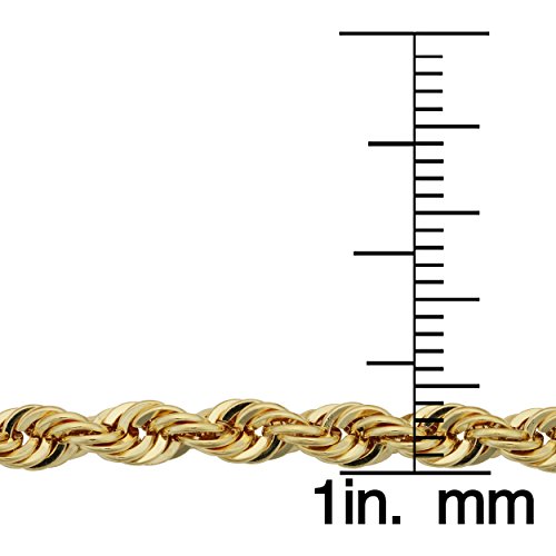 Kooljewelry 14k Yellow Gold 5 mm Rope Chain Necklace for Men (20, 24, 26 or 30 inch)3