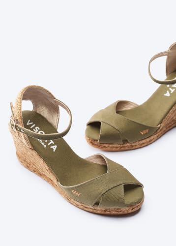Image of VISCATA Aiguablava Canvas Wedges with Ankle Strap