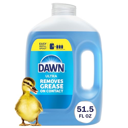 Dawn Ultra Dish Soap Refill Jug, Large Size Original Blue Liquid Dishwashing Detergent, Powerful Dish Soap for Grease, 51.5 oz