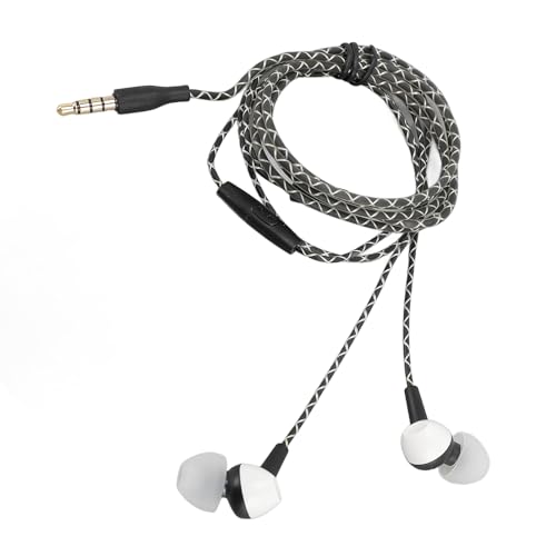 MENDUNER Auriculares Jack de 3,5 Mm con Micrófono | Auriculares con Cable con Aislamiento de Ruido, Graves Estéreo HD para Tabletas, Teléfonos Inteligentes, Reproductores MP4 (White)