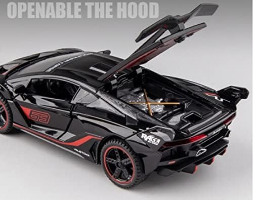 Image of 1:32 Scale Lambroghini SC18 Alston Toy Car | Metal Pullback Diecast Car for Kids with Openable Doors, Sound, Light Effects Toy for Car Enthusiasts (Color As Per Available),black