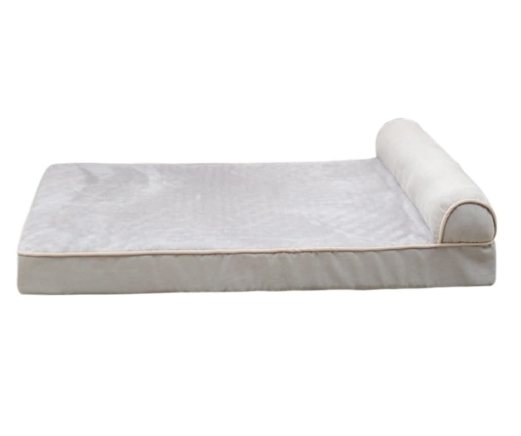 Katzensofa Orthopädisches Hundebett, Dickes Memory-Schaum-Haustierbett Mit Kissen, Strapazierfähiges, Weiches Flanellgewebe Mit Wasserdichtem Innenfutter Hundekissen(B,75 * 50 * 14cm)
