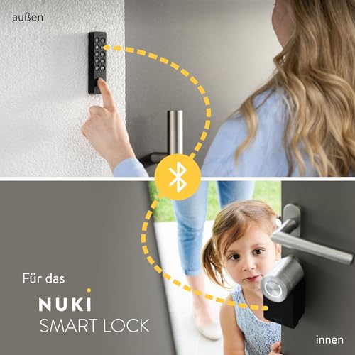 Nuki Keypad 2, Tür mit Code oder Fingerprint schnell und komfortabel öffnen, perfektes Zubehör für Nuki Smart Lock, Bluetooth