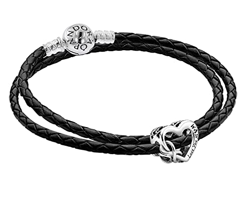 PANDORA bracelet en cuir avec breloque idée cadeau élégante fête des mères