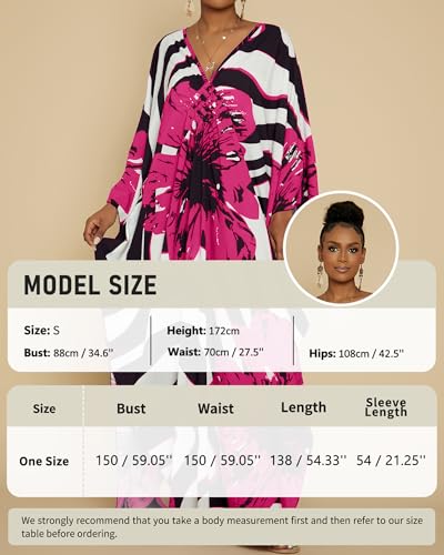 Image of Bsubseach Women Floral Print Kaftan Dresses Plus Size Bathing Suit Cover Up Moo Moos Caftan Beach Dress for Swimwear Summer
