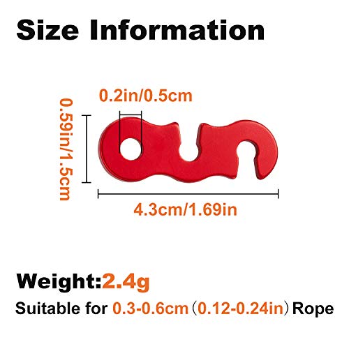 Image of SATINIOR 20 Pieces Guyline Tensioner Aluminum Alloy Tent Cord Paracord Tensioner Guy Line Rope Adjusters Cord Tighteners for Outdoor Tent Camping Hiking Accessories