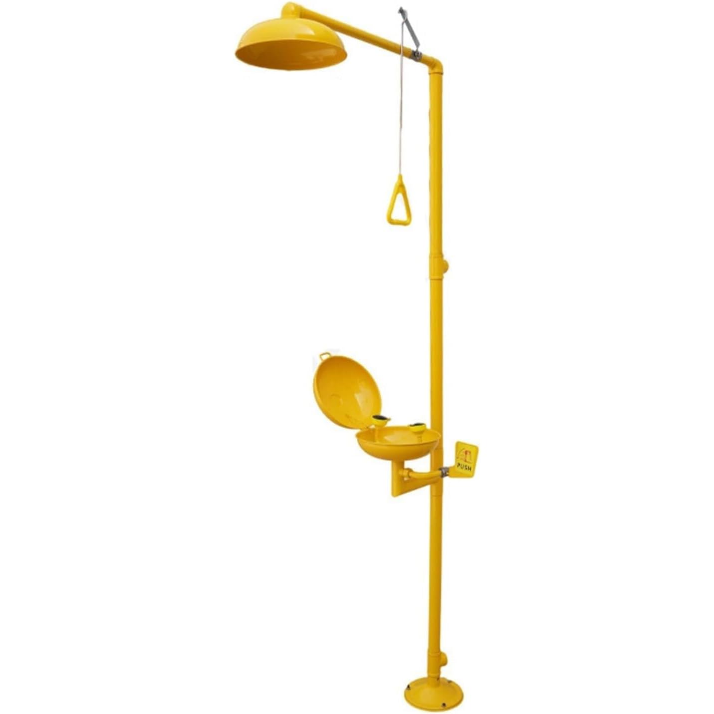 Stazione lavaocchi di Emergenza, Combinazione Doccia di Sicurezza in Acciaio Inox, Filettatura NPT per scuole, Laboratori, fabbriche, Rivestimento Giallo in ABS