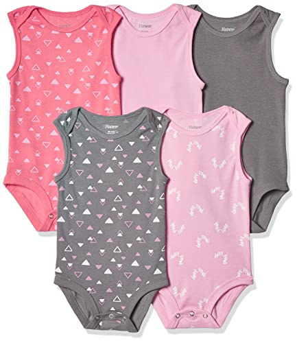 Image of Hanes Baby and Toddler Ultimate Flexy Sleeveless Bodysuit (5 Pack)