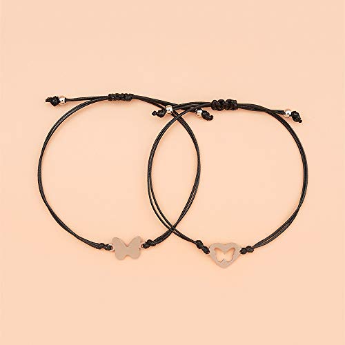 Image of COLORFUL BLING Mother Daughter Mommy and Me Heart Wish Bracelets Distance Matching Hollow Heart Horse Promise Promise Bracelet Friendship Jewelry Gifts