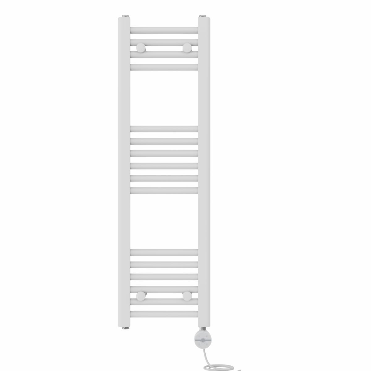 NRG Prefilled Straight Electric Towel Rail White 1000x300mm 400W Touch LCD