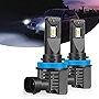 Miytsya 2 Pack H11 Super Bright LED Headlight Bulbs, Waterproof Dustproof Front Illumination Fog Light, Powerful Spotlight 2800lm 6000K Wireless LED Bulb, Suitable for Most Cars (Black)