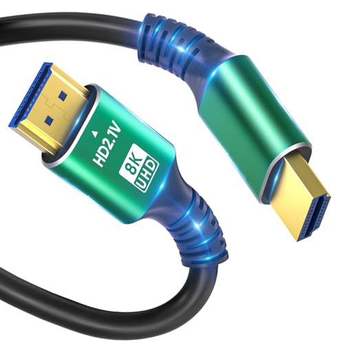 8K 4K 10K HDMI Cable 48Gbps 1.5FT/0.5M, Ultra High Speed 2.1 HDMI Cable Cord-4K@120Hz 8K@60Hz, DTS:X, HDCP 2.2 & 2.3, HDR 10 Compatible with Roku TV/PS5/HDTV/Blu-ray