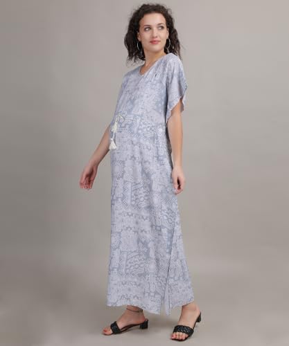 Image of Fabme Women's Printed Kaftan Nursing and Maternity Nighty