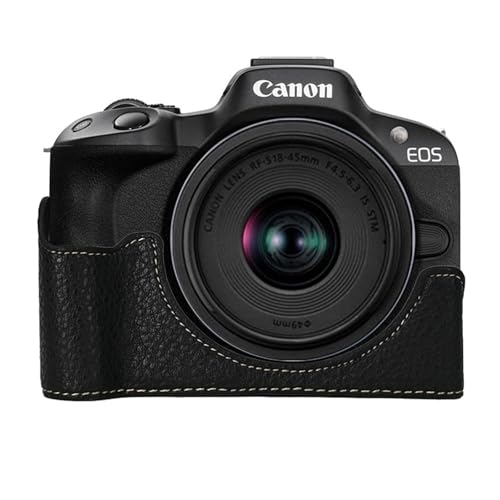 Funda para cámara Canon EOS R50 piel PU negra