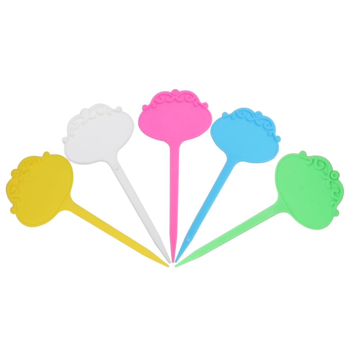 ibasenice Gardening Labels 20pcs Plant Marker Cards Outdoor Vegetable Garden Signs Floral Shaped Tags